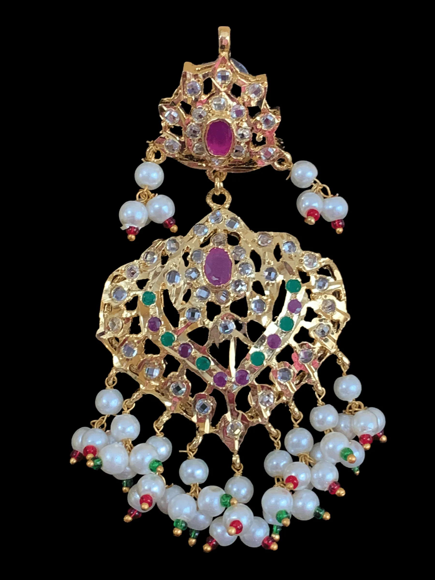 DER333 Ekta earrings in ruby emerald   ( SHIPS IN 4 WEEKS  )