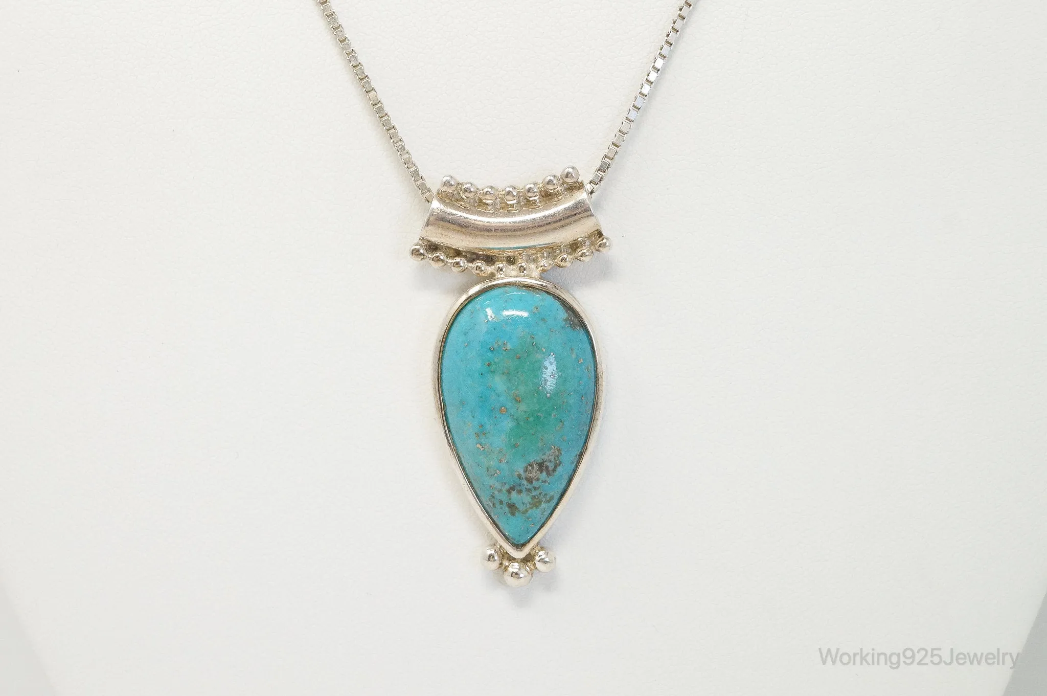 Designer Whitney Kelly WK Large Turquoise Sterling Silver Necklace