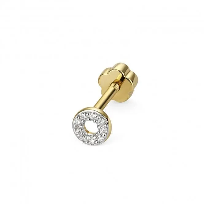 Diamond Jewellery 9ct Gold Diamond Cartilage Circle Single Stud ED925