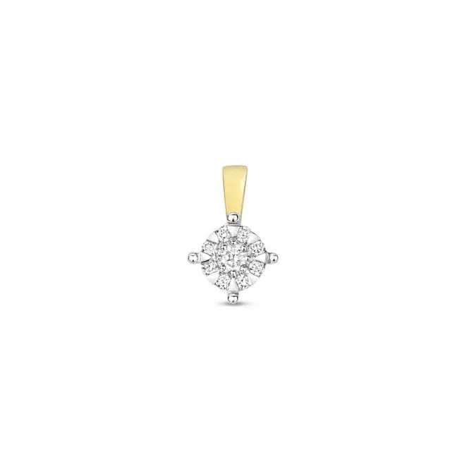 Diamond Jewellery 9K Gold Pendant with 0.75ct CZ Stone PD142