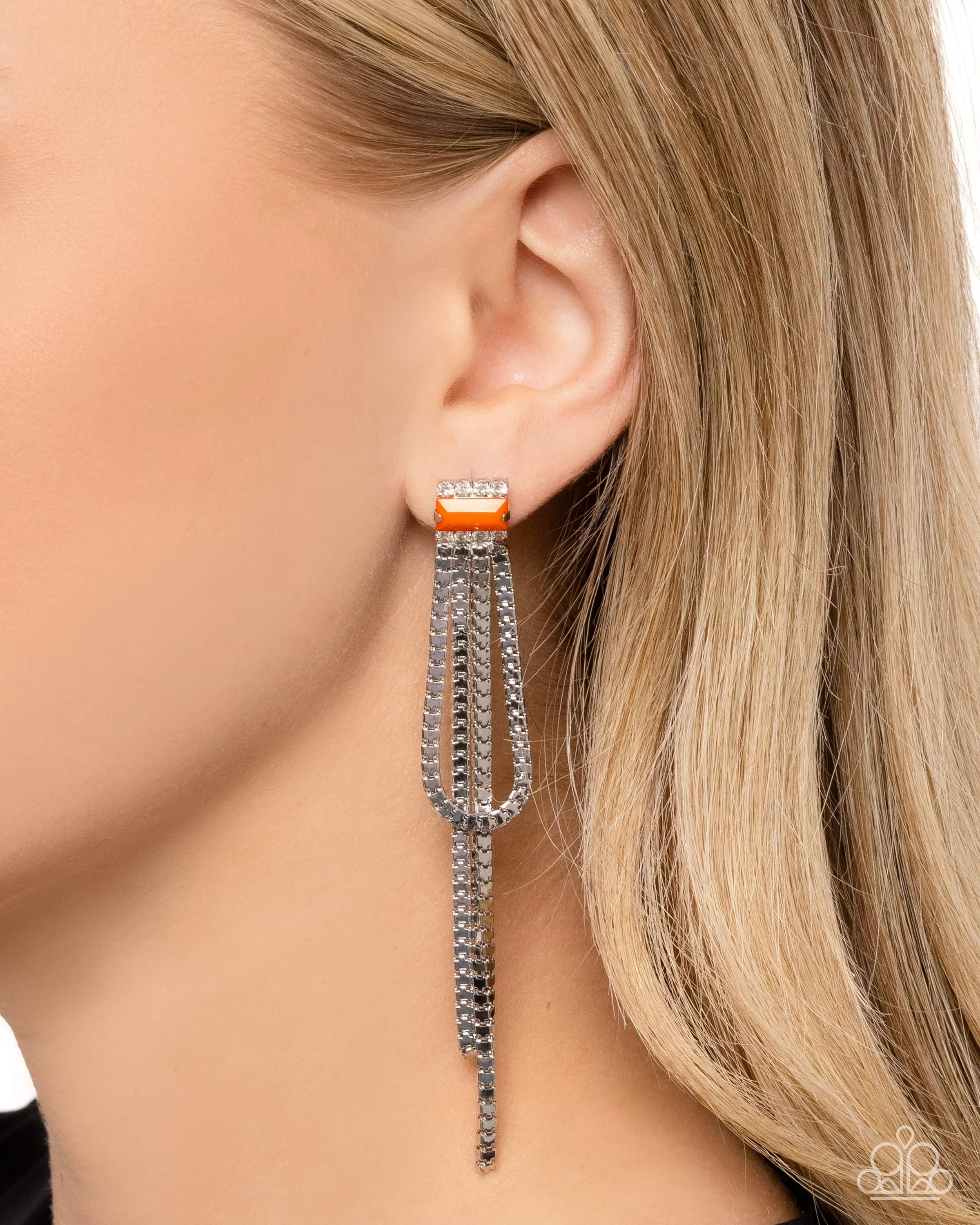 Earrings Classy Curves - Orange E407