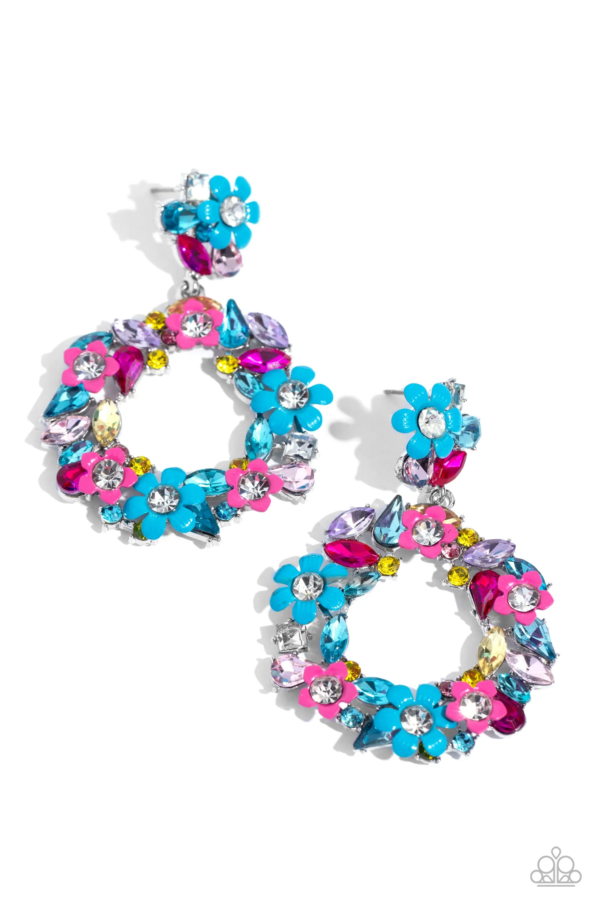 Earrings Wreathed in Wildflowers - Blue E2372