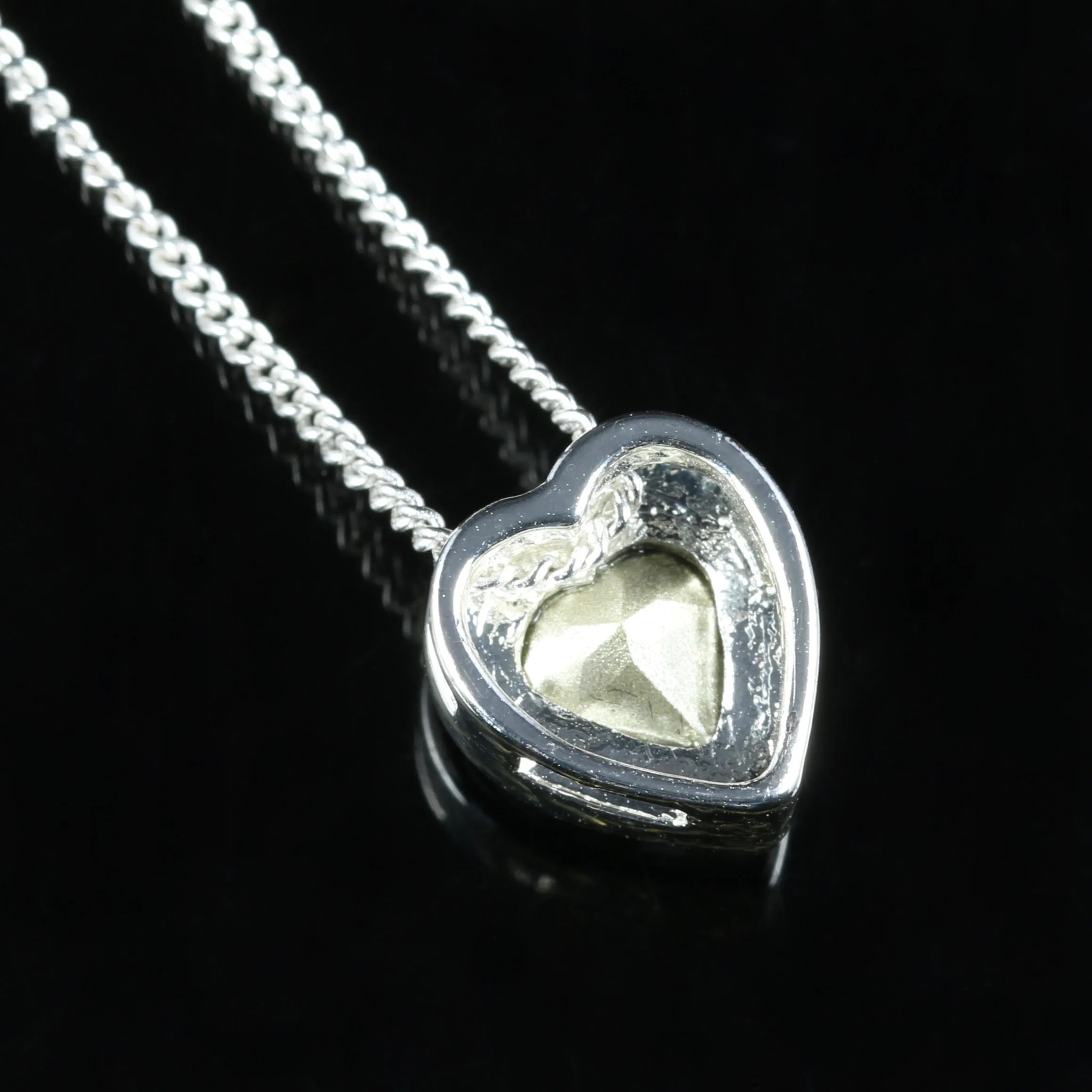 Edwardian Style Cubic Zirconia Heart Pendant Necklace