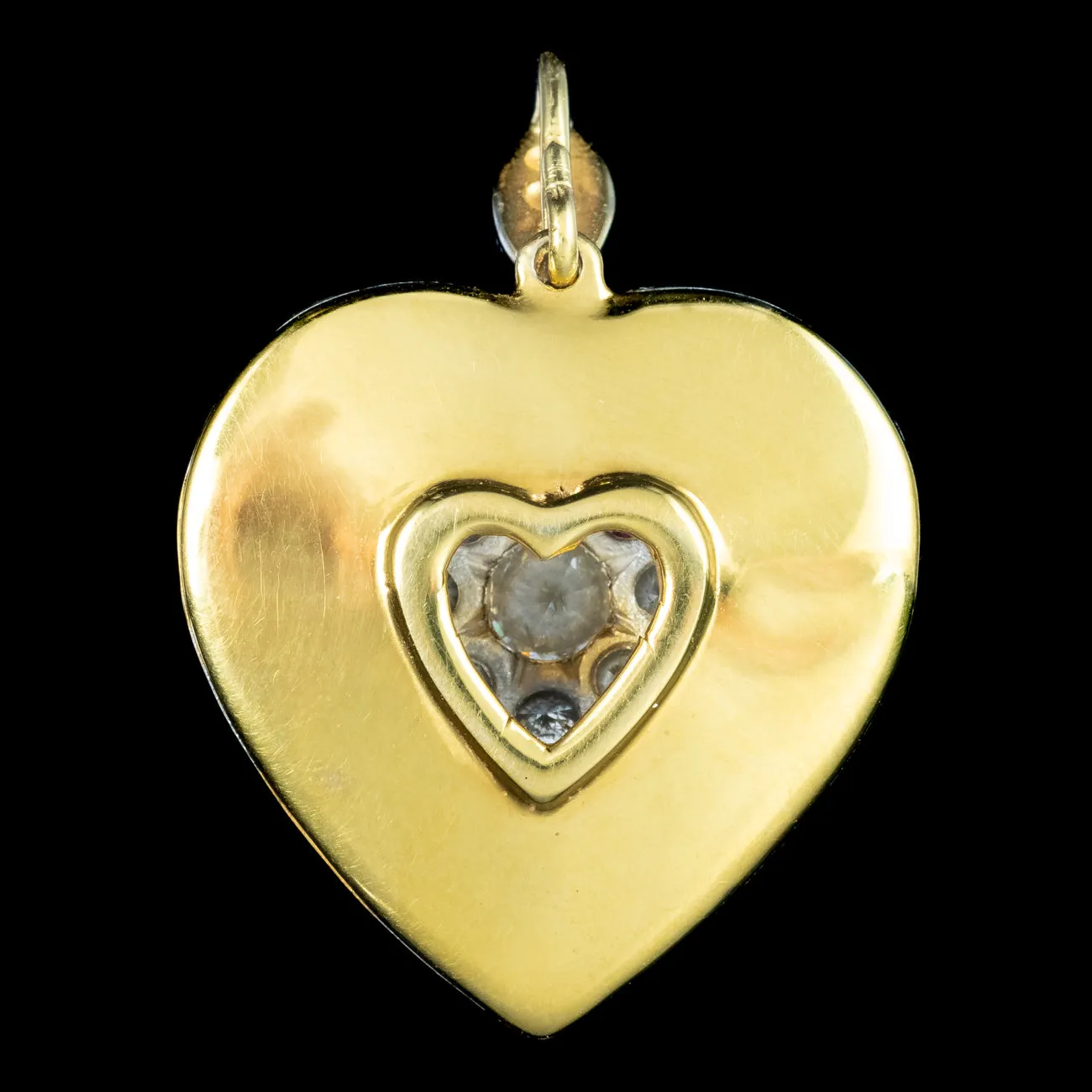 Edwardian Style Diamond Heart Pendant 18ct Gold 3.88ct Diamond