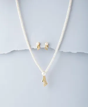 Elegant Real Pearl Necklace Set