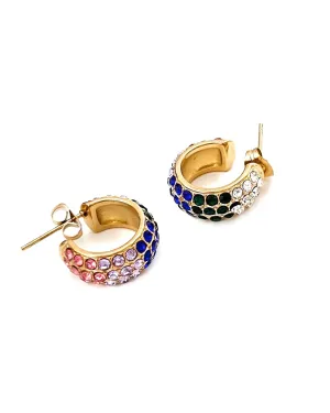 Elle Colorful Crystal Hoop Earring