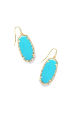 Elle Drop Earrings Gold Turquoise Magnesite