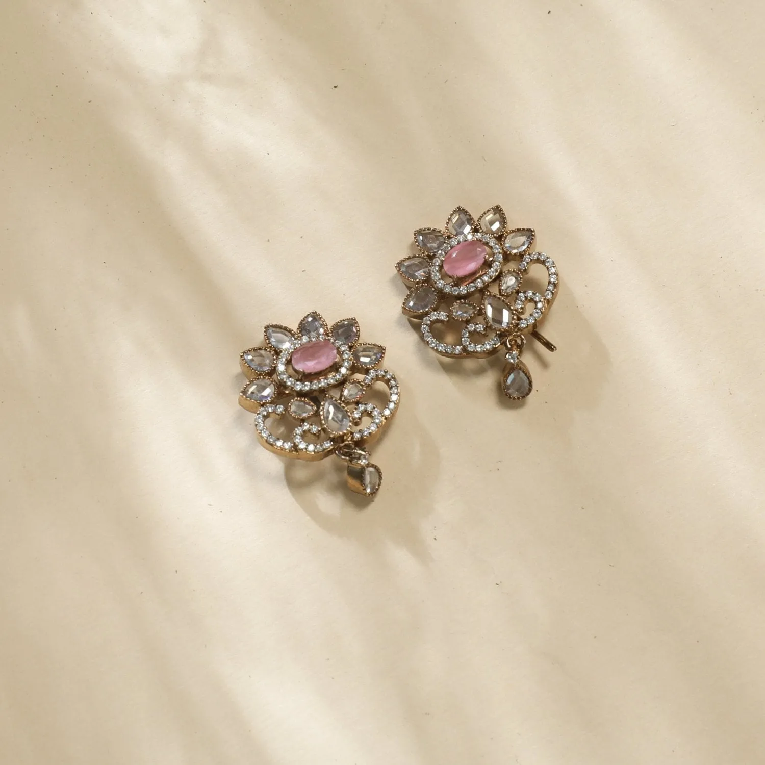 Elysia CZ Pink Stud Earrings