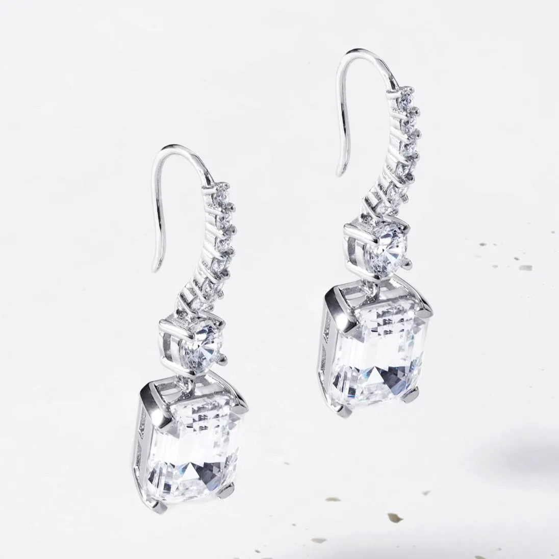 Emerald-cut Drop Earrings | HighCarbon | Sterling Silver