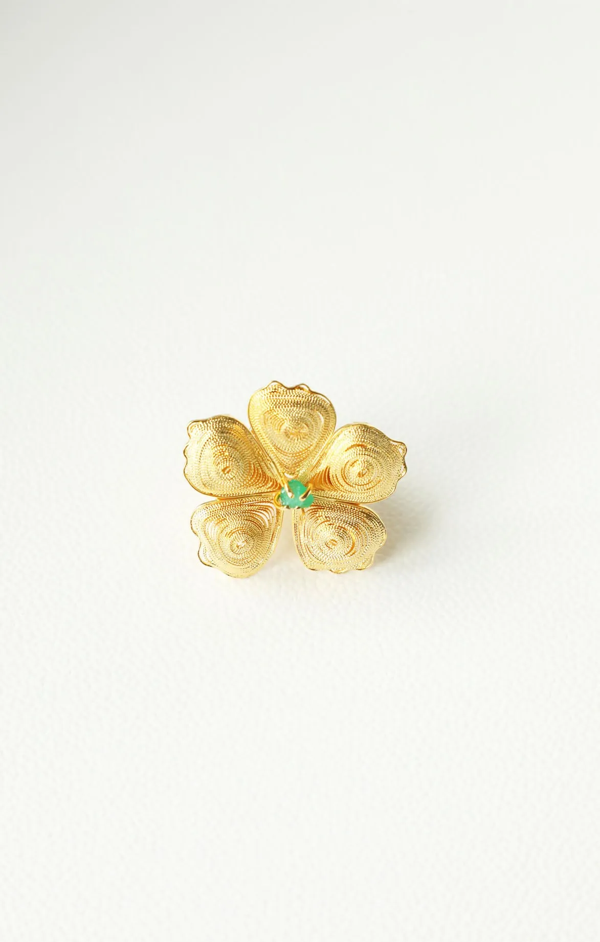 Emerald Flower Ring