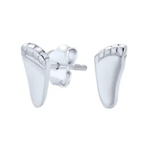 Feet Foot Print Stud Earrings New Mother Silver Plated Sterling Silver