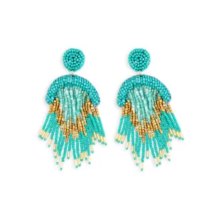 Folklore Embrace Beaded Earrings In Turquoise