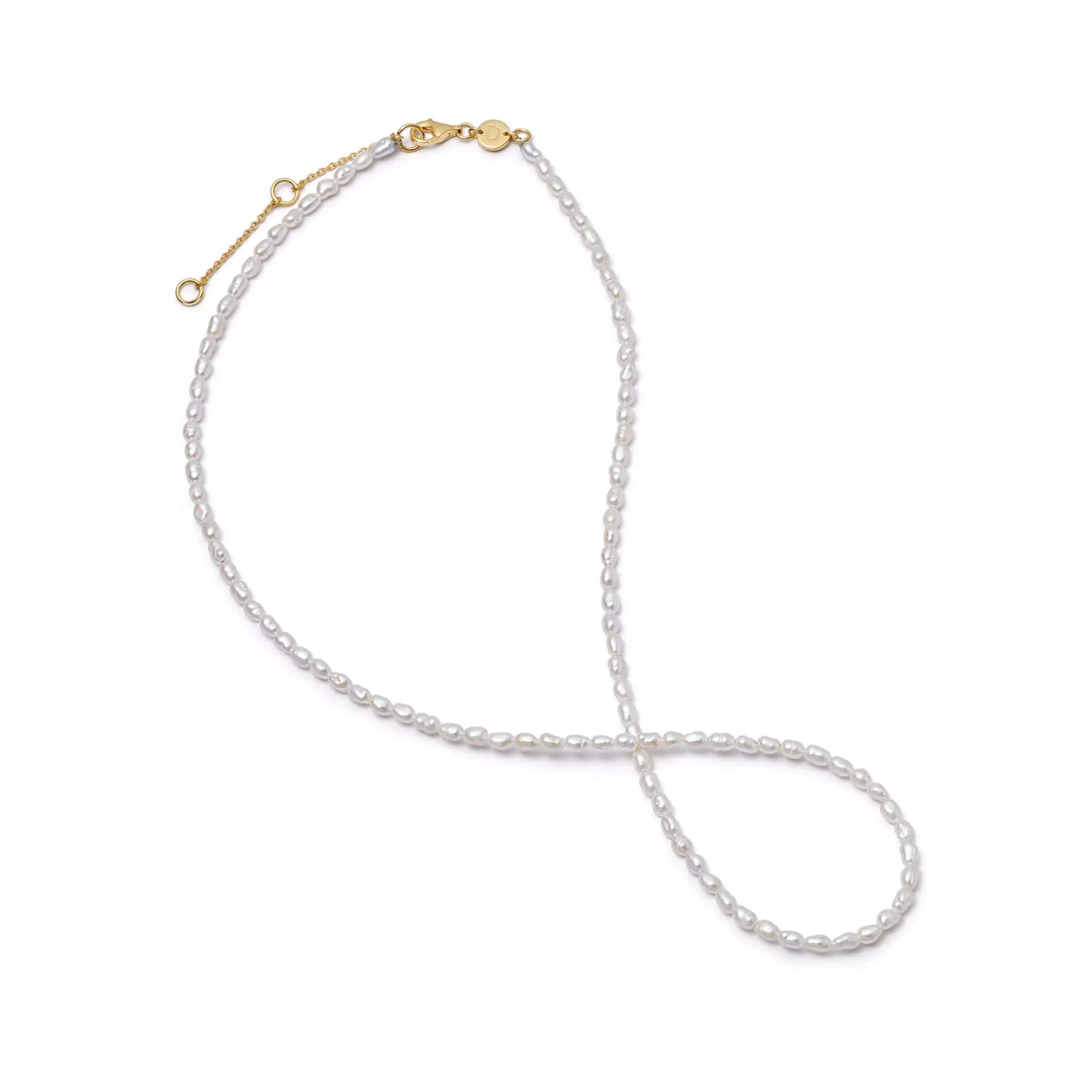 Freshwater Seed Pearl Necklace 18ct Gold Plate