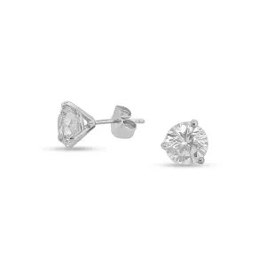 GIA Graded 2.60ctw Round Brilliant Natural Diamond Stud Earrings in 14k White Gold