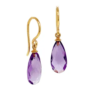 Gold Vermeil & Faceted Amethyst Drop Earrings