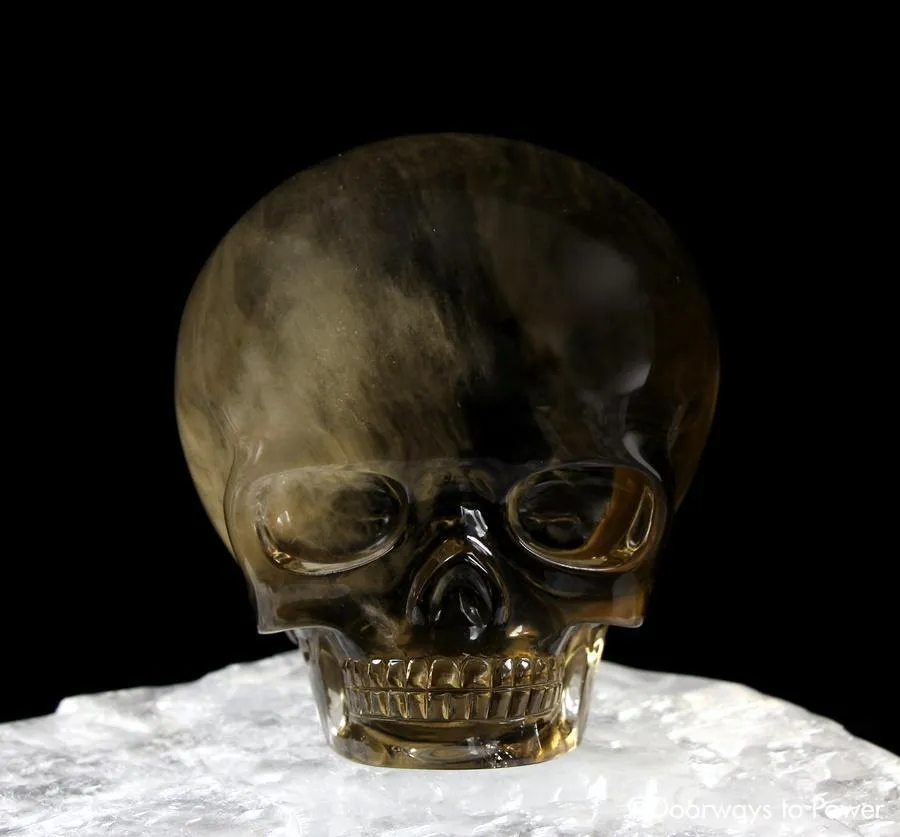 Golden Citrine Elestial Magical Child Crystal Skull 'New Human' / Hu = Light / Light Man