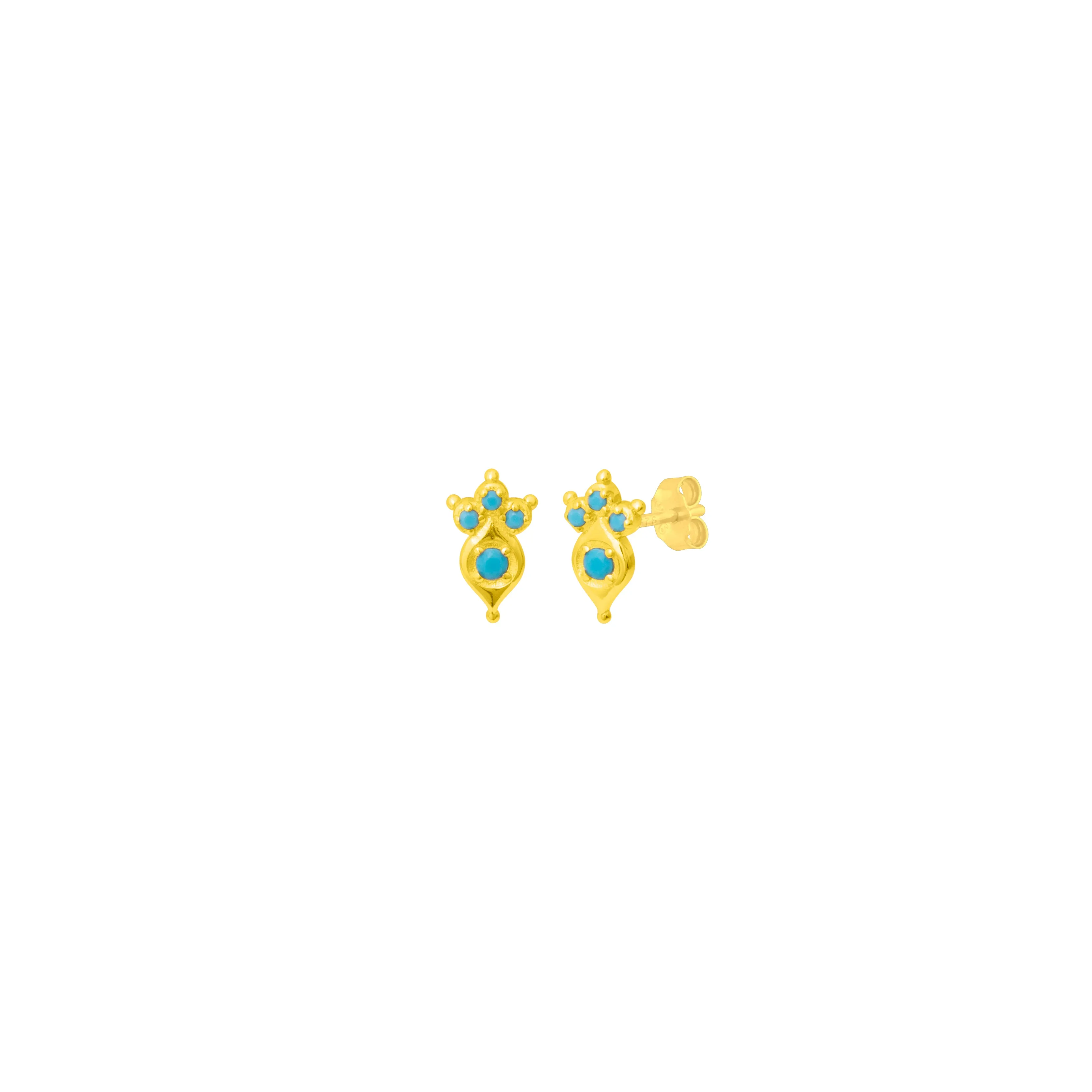 GRACE TURQUOISE STUDS GOLD