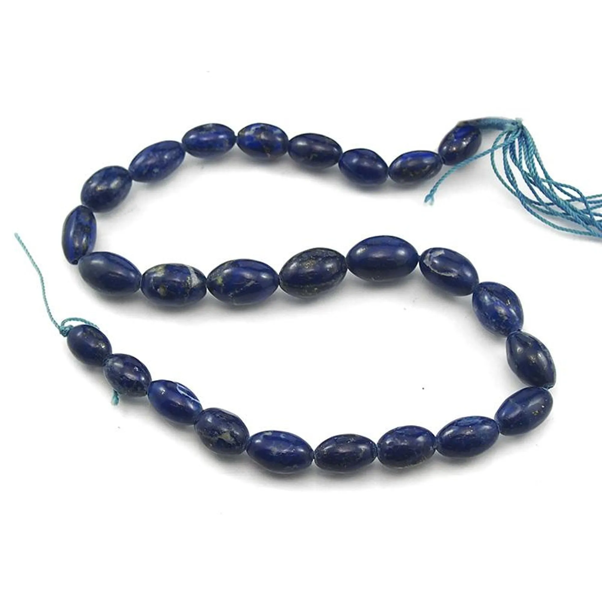 Graduated Lapis Smooth Barrel Bead Strand