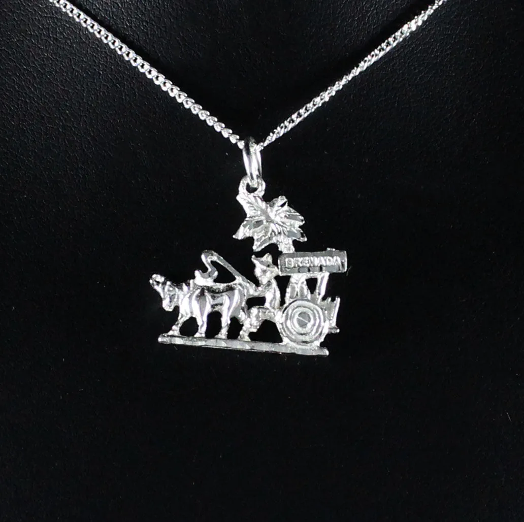 Grenada Bull and Cart Pendant with Chain