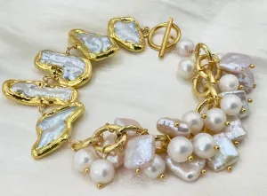 Handmade pearl beaded bracelet