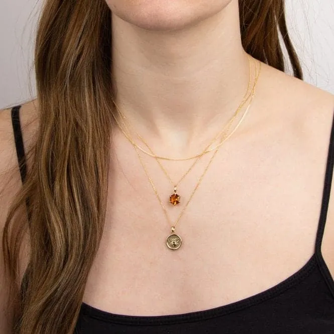 Hexagonal citrine pendant GP2340R