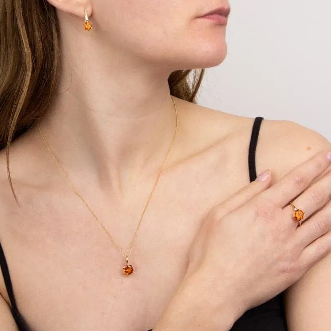 Hexagonal citrine pendant GP2340R