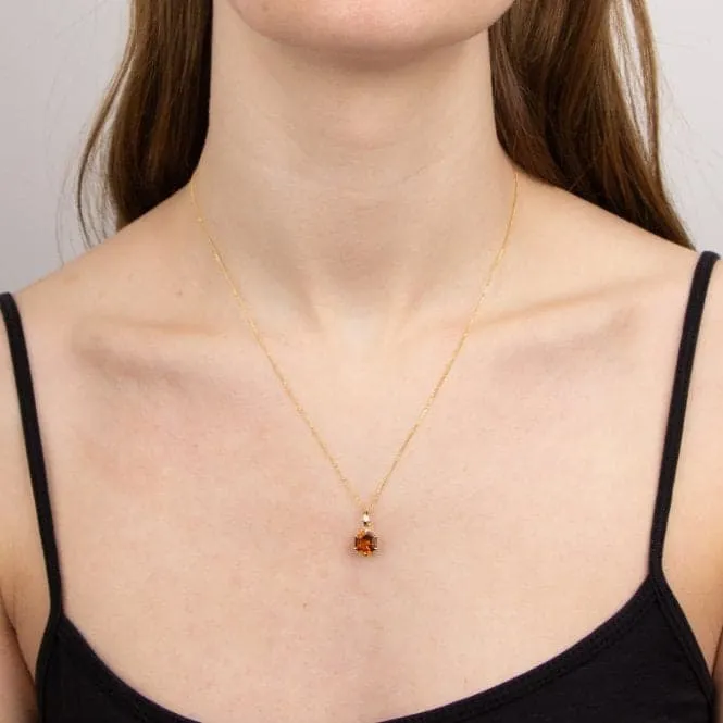 Hexagonal citrine pendant GP2340R