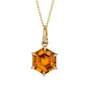 Hexagonal citrine pendant GP2340R