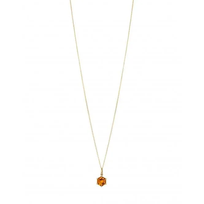 Hexagonal citrine pendant GP2340R