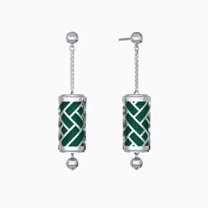 Hue Silk Earrings - Emerald Green - Sterling Silver