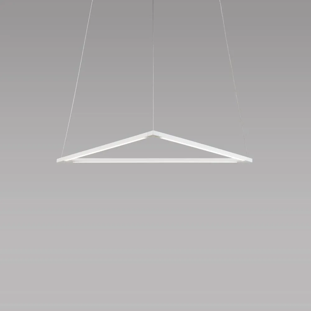 Koncept Inc Z-Bar Pendant Medium Triangle, Soft Warm, Matte White, 26" x 23" ZBP-24-T-SW-MWT-CNP