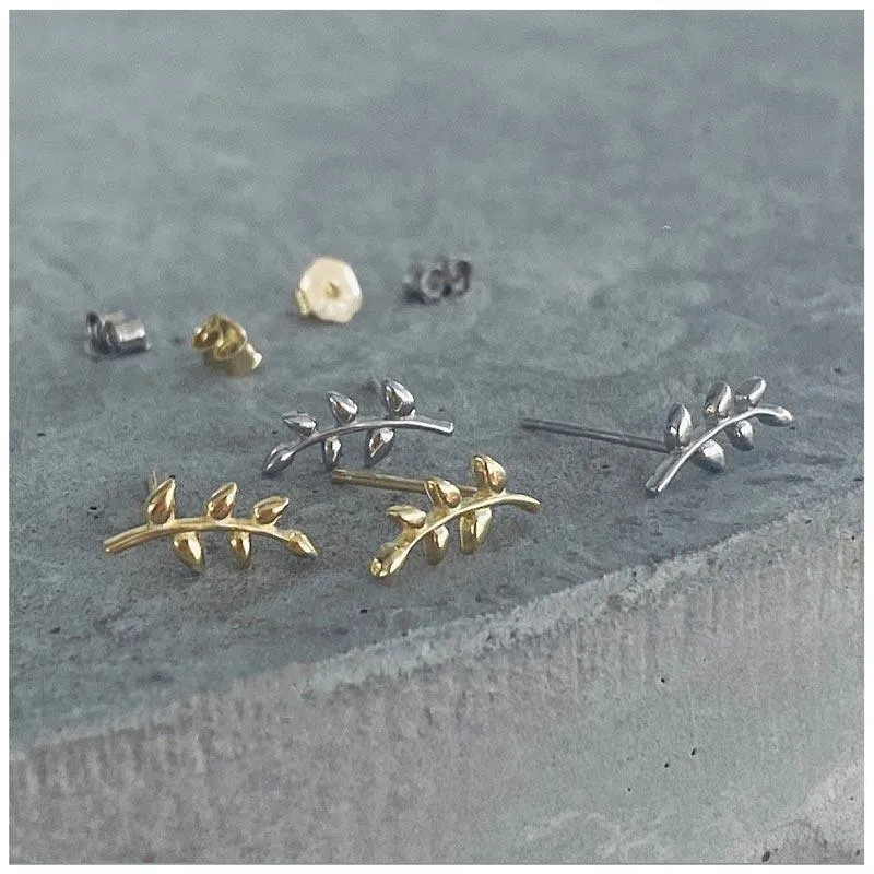 Little Olive Silver Stud Earrings