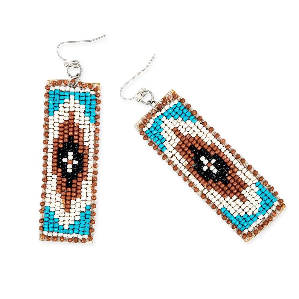 Love Thee Only Beaded Earrings In Ivory & Mocha