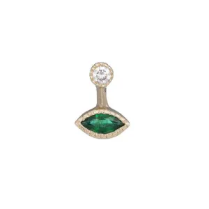 Marquise Emerald Drop Stud (Single) (ready to ship option)*