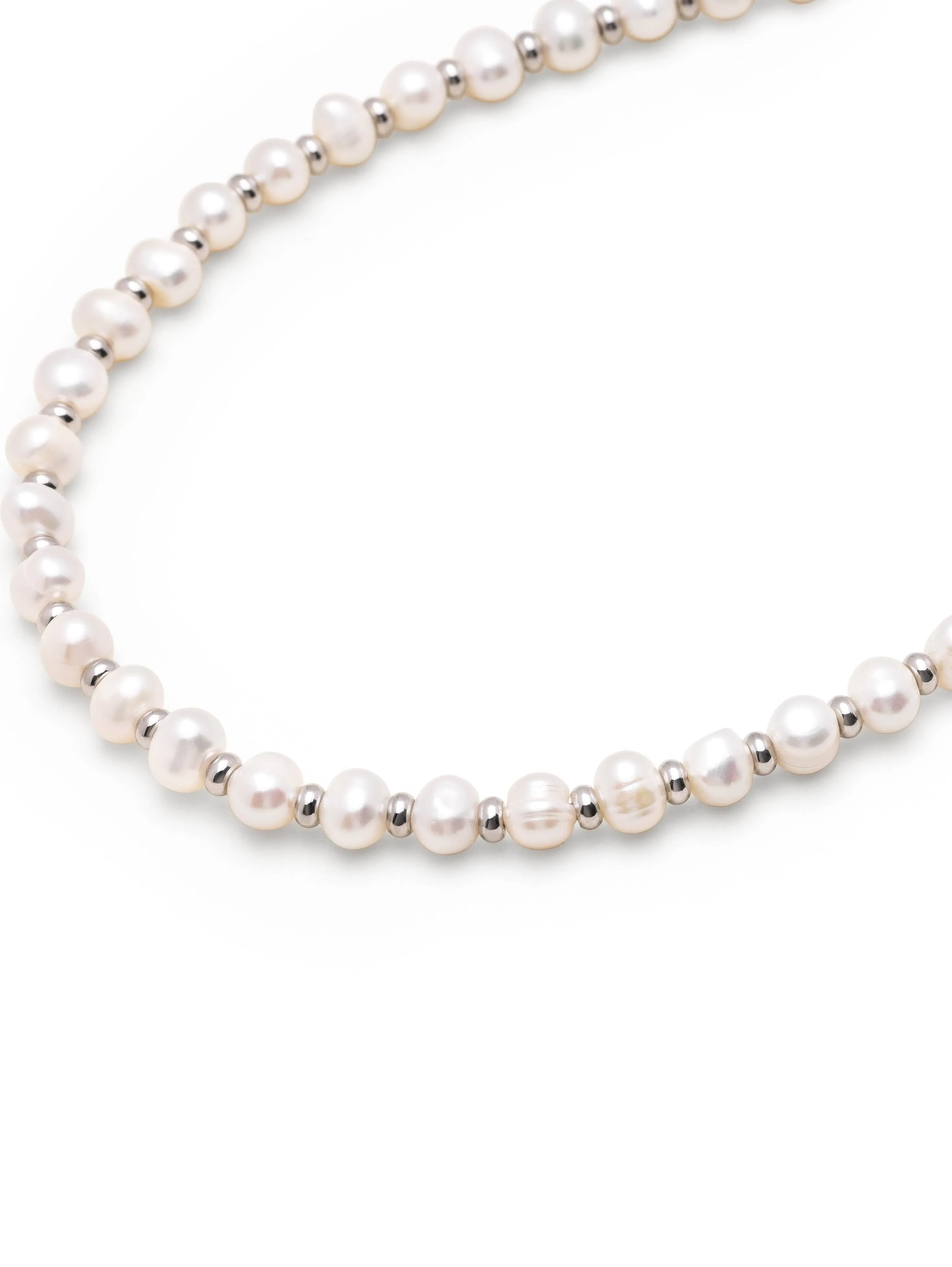 Mini Pearl Choker with Silver