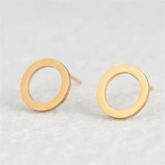 Minimalist Round Stud Earrings