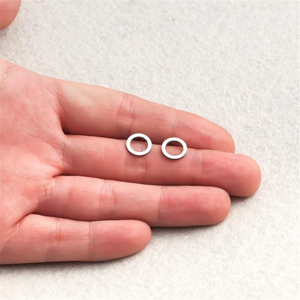 Minimalist Round Stud Earrings