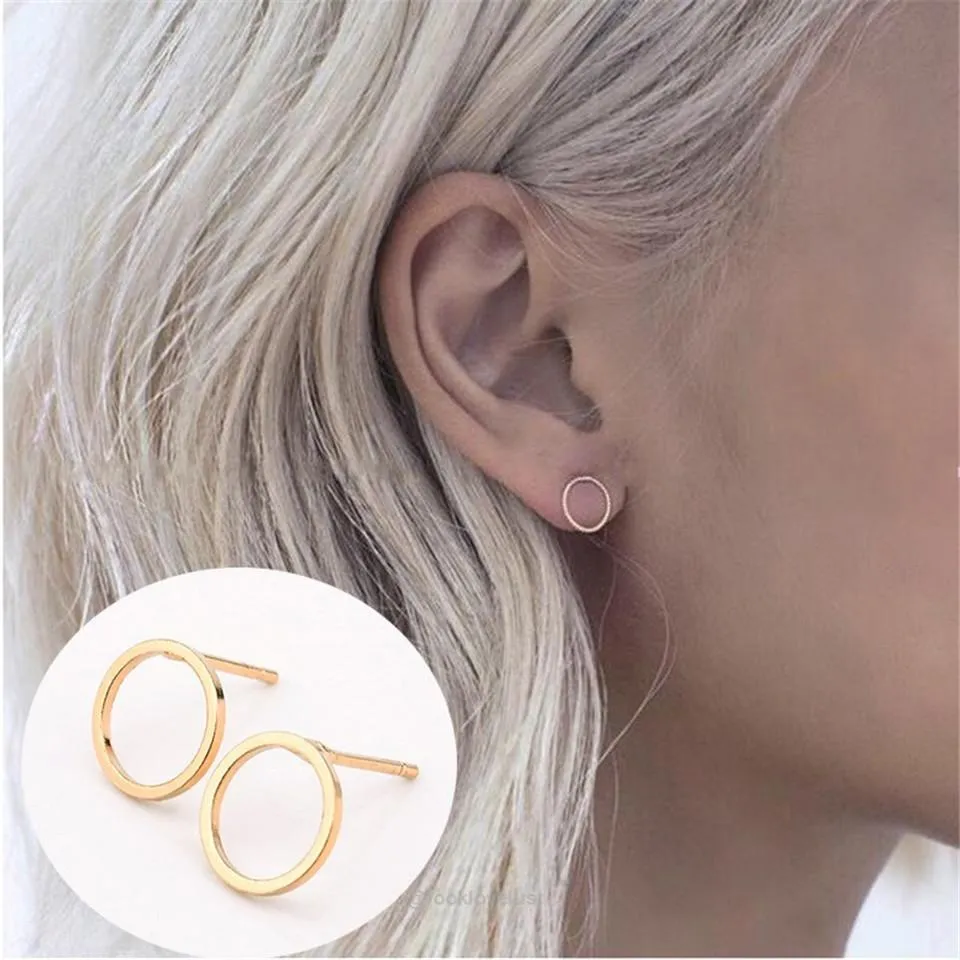 Minimalist Round Stud Earrings