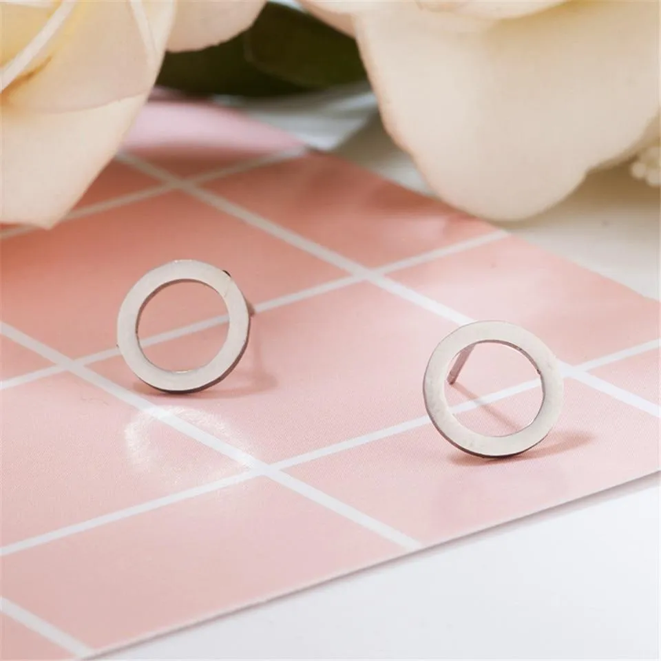 Minimalist Round Stud Earrings