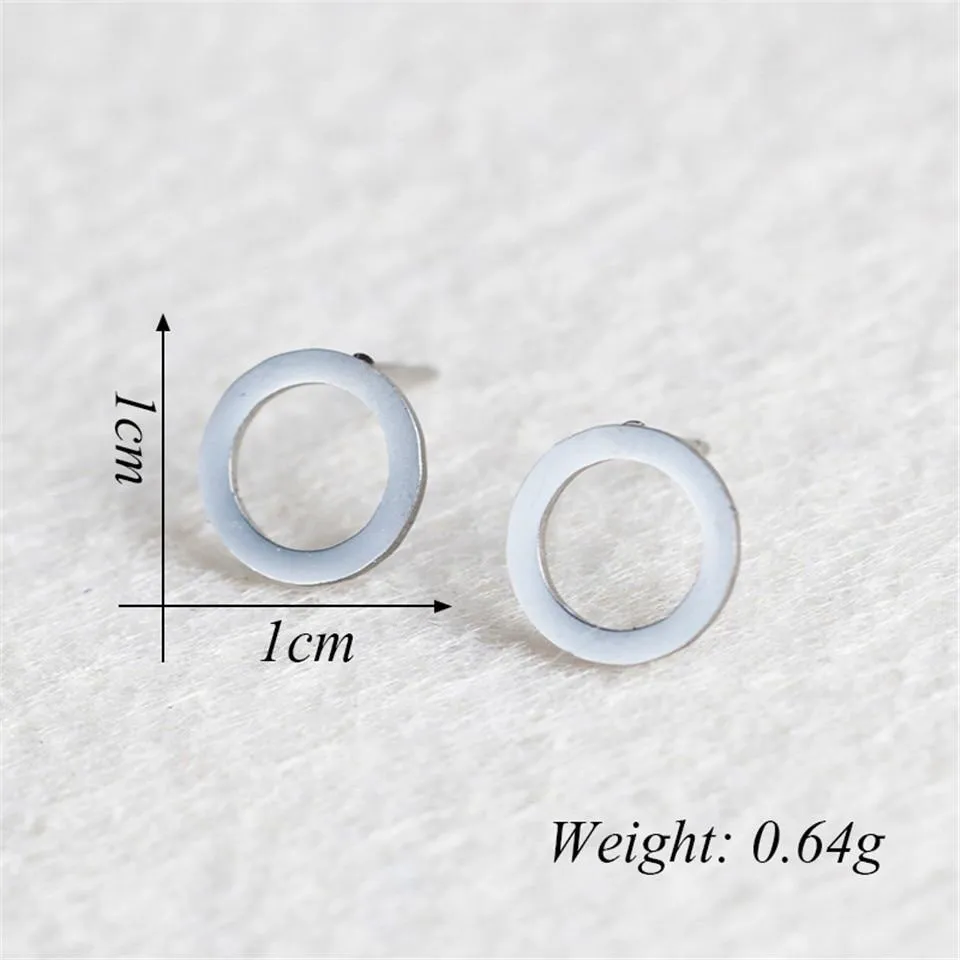 Minimalist Round Stud Earrings