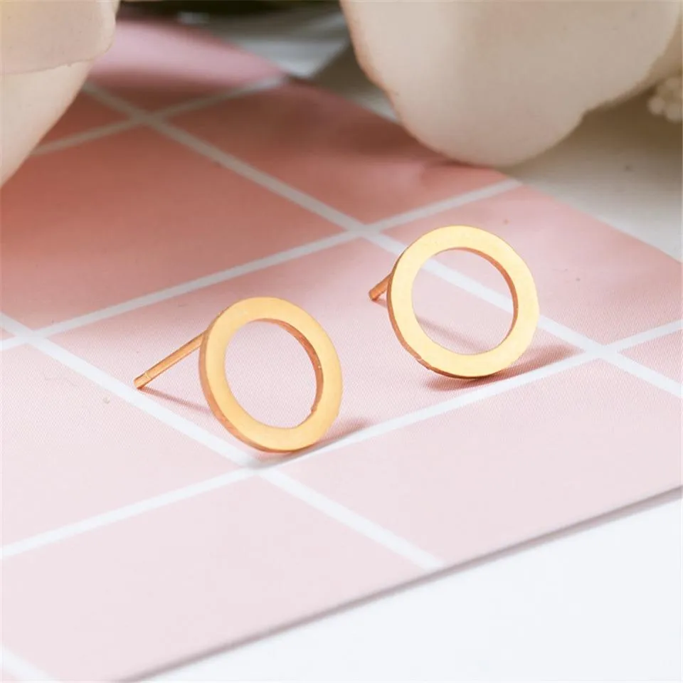 Minimalist Round Stud Earrings