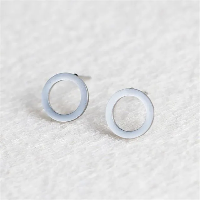 Minimalist Round Stud Earrings