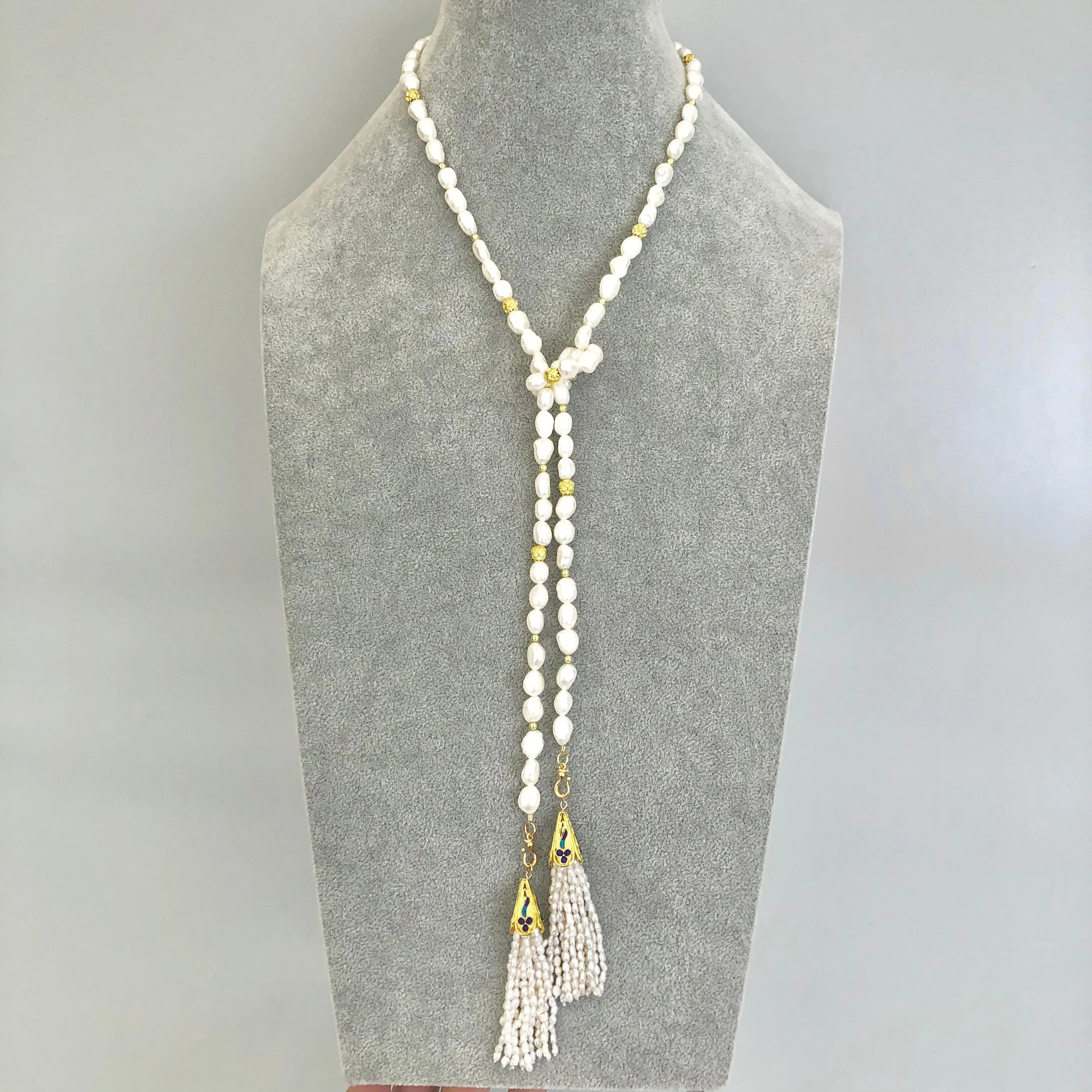 Multi-style Baroque Pearl Lariat Necklace Set