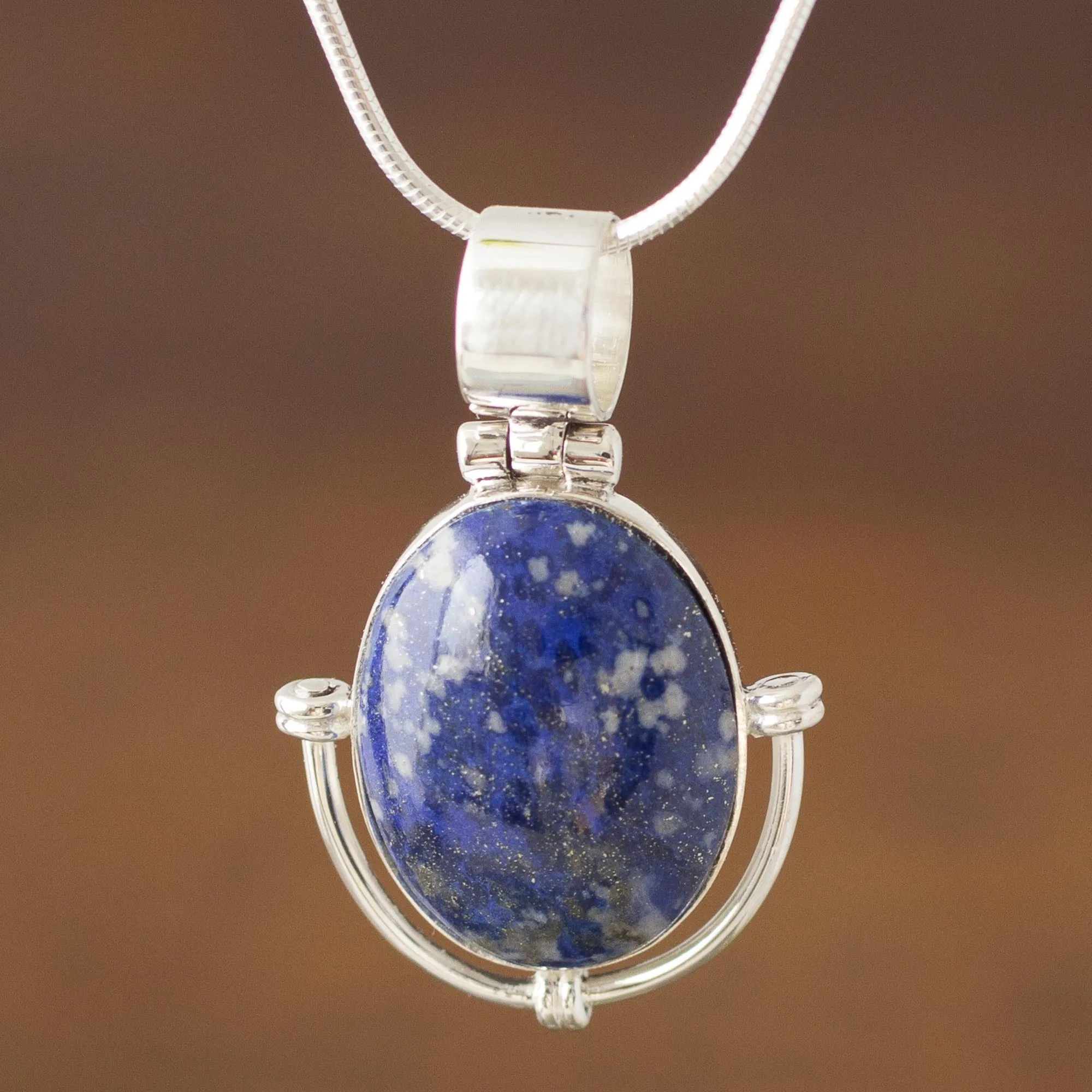 Mystique Handcrafted Lapis Lazuli Pendant and Earrings Jewelry Set