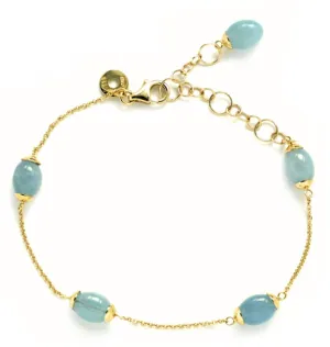 Nanis 18K Yellow Gold Aquamarine Bracelet