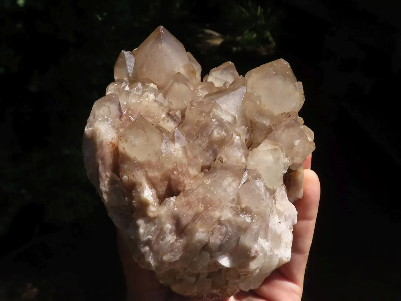 Natural Cascading Smokey White Phantom Quartz Clusters x 2 From Luena, Congo