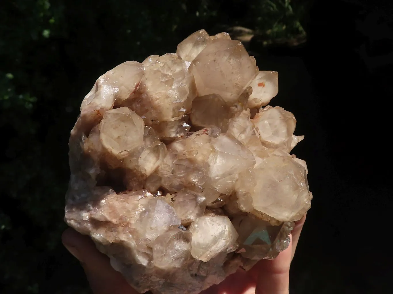 Natural Cascading Smokey White Phantom Quartz Clusters x 2 From Luena, Congo