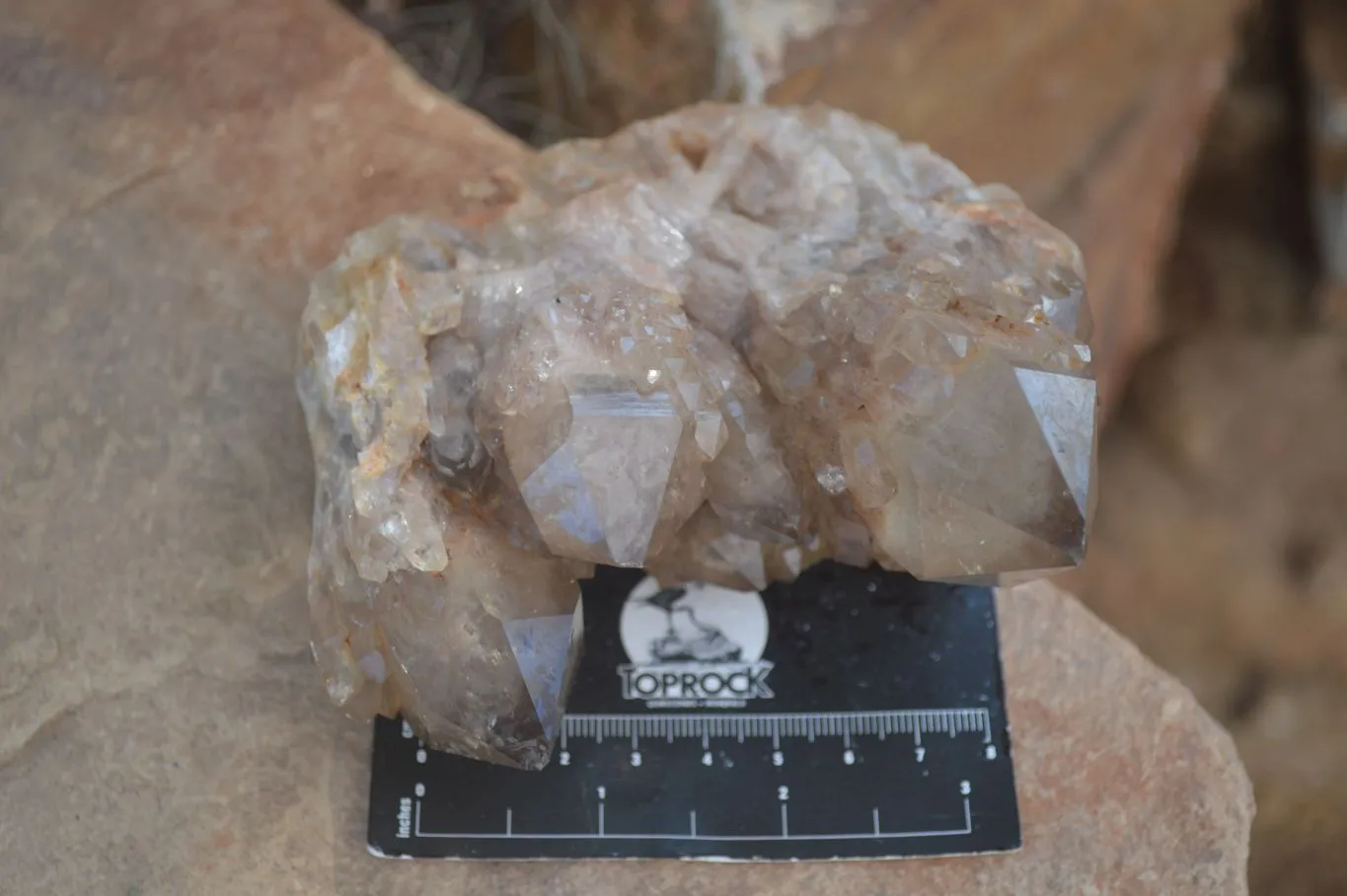 Natural Cascading White Phantom Smokey Quartz Clusters x 3 From Luena, Congo