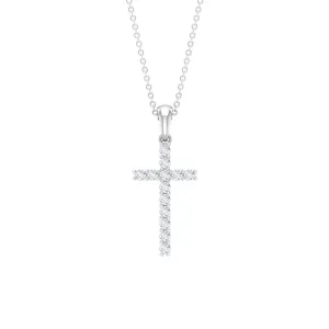 Natural Diamond Cross Pendant Necklace