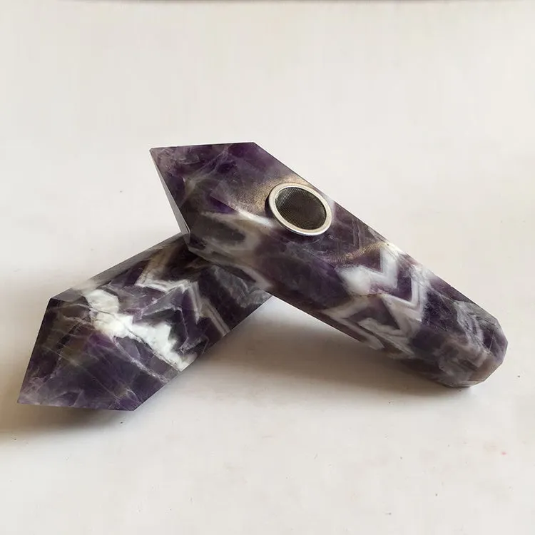 Natural dream amethyst pipe